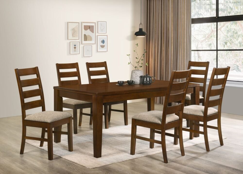 MARTINI 7PC DINING SET IN ANT. OAK