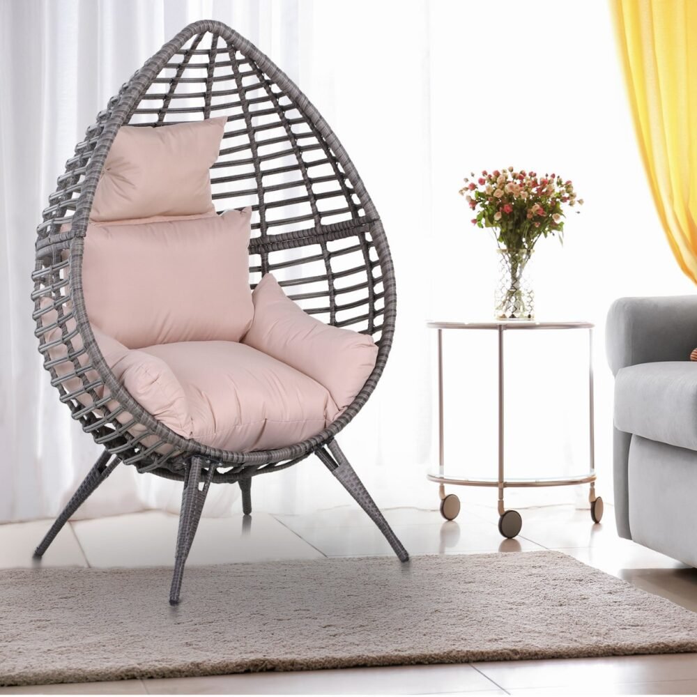 Outsunny Rattan Wicker Teardrop Chair