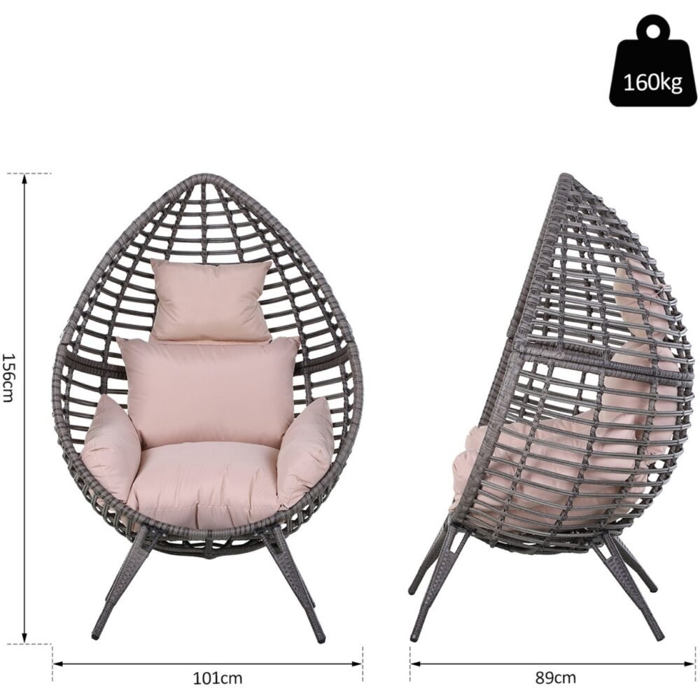 Outsunny Rattan Wicker Teardrop Chair