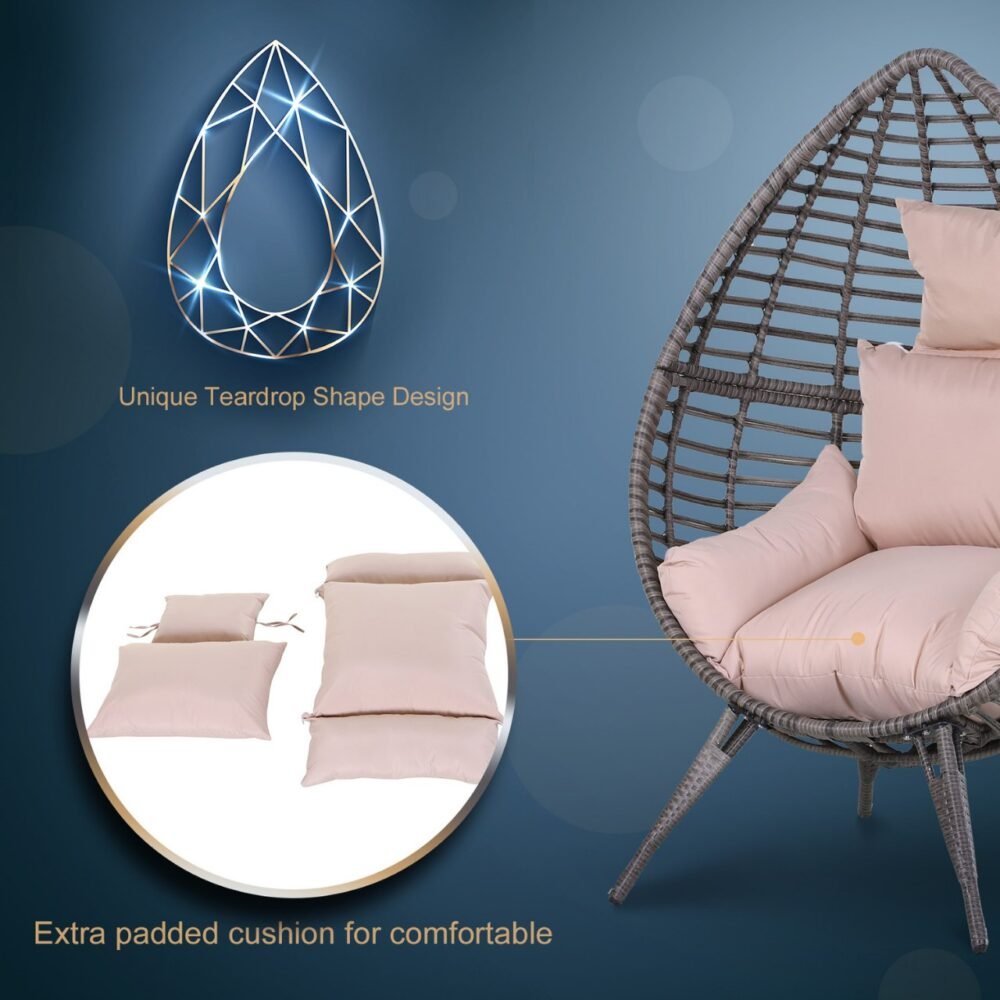 Outsunny Rattan Wicker Teardrop Chair